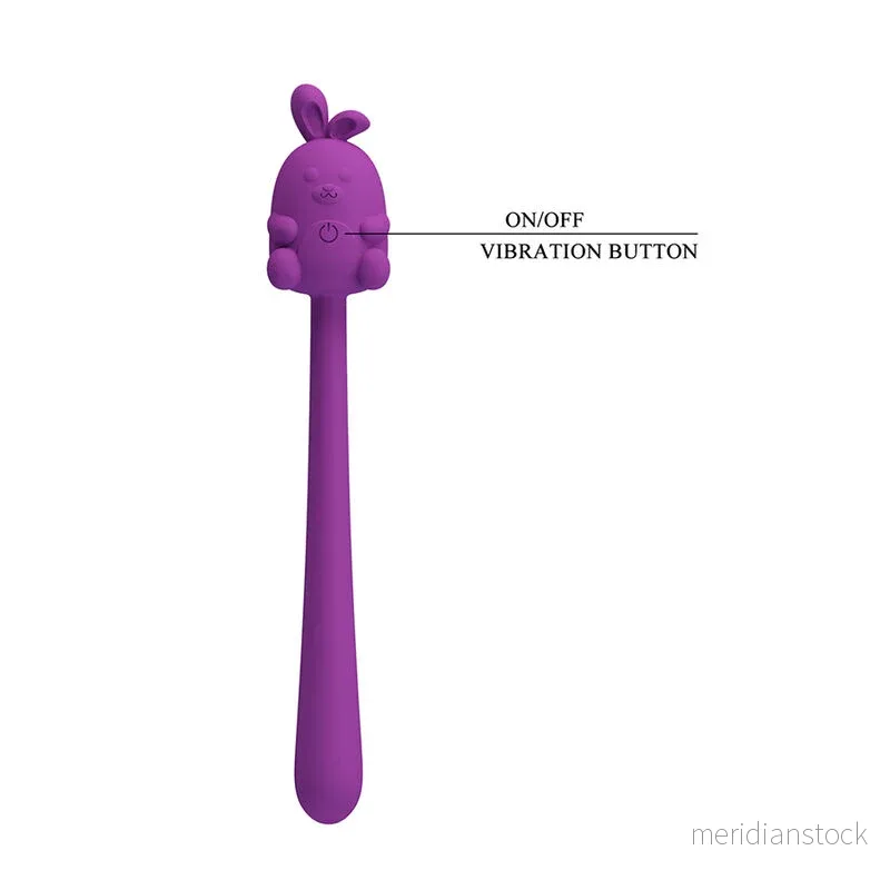 PRETTY LOVE - CUTE BUNNY FLIRTING STICK FLEXIBLE VIBRATOR USB RECHARGEABLE PURPLE - Bild 2