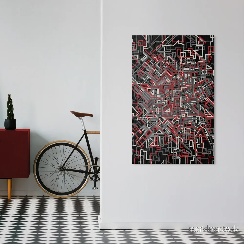 BROKEN LINES Vertical Canvas Print