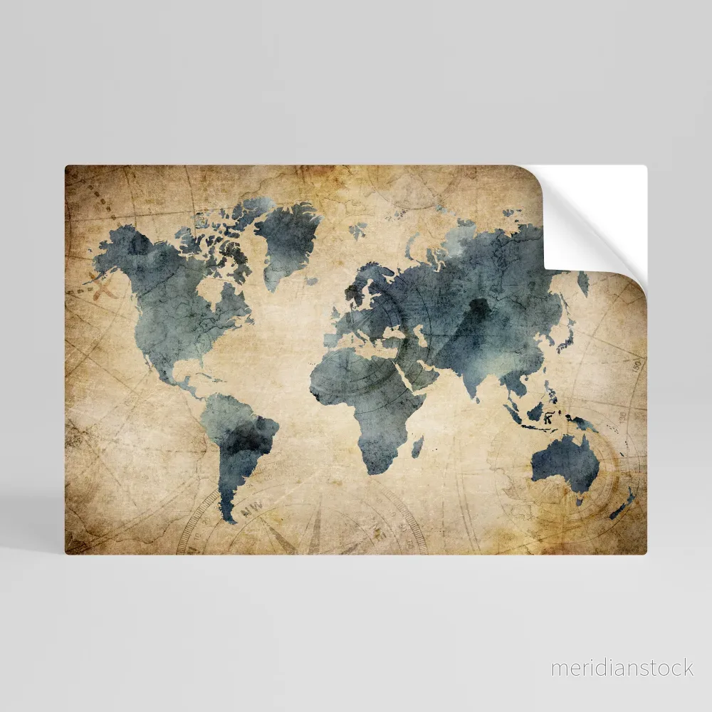 VINTAGE WORLDVIEW Självhäftande Horisontell Poster - Bild 2