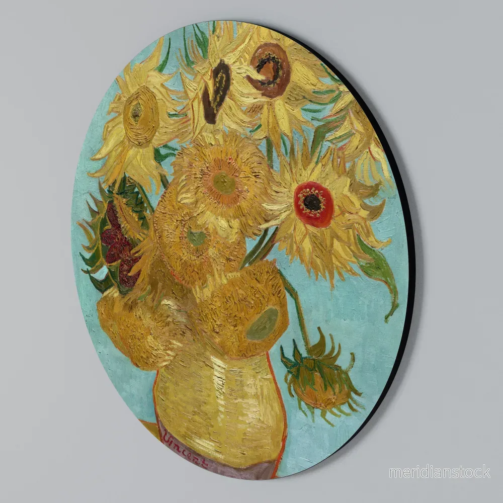 VASE WITH TWELVE SUNFLOWERS Rund väggdekor - Bild 2