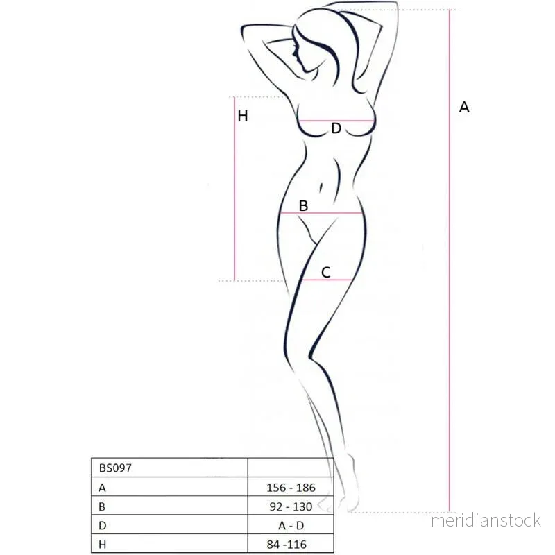 PASSION - BS097 BLACK BODYSTOCKING ONE SIZE - Bild 2