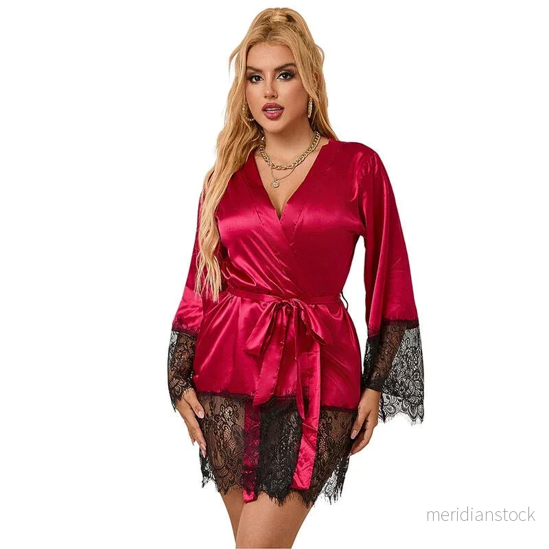 SUBBLIME - 953829 ELEGANT LACE PAJAMAS + THONG RED L/XL - Bild 3