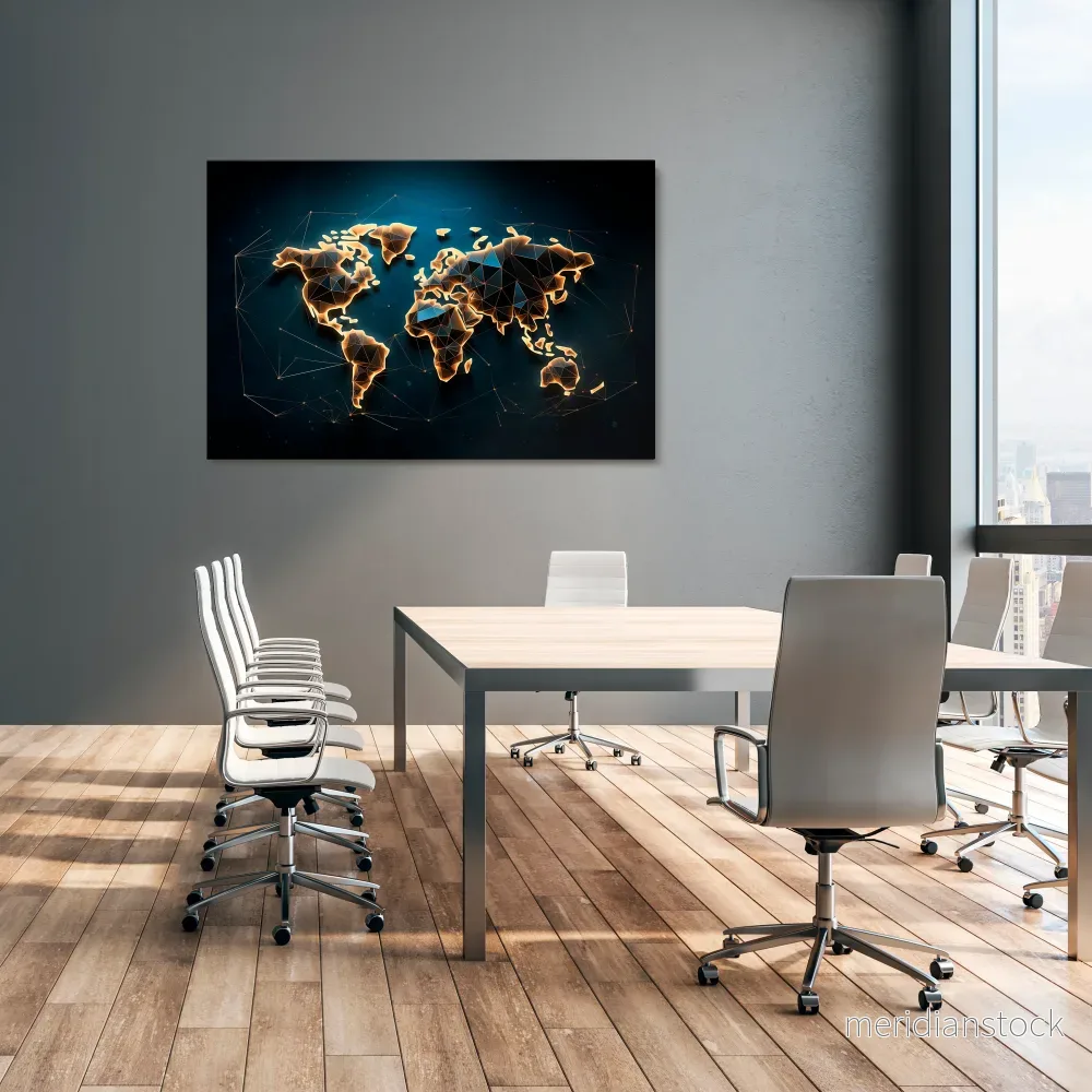 POLYGONAL PLANET Horizontal Canvas Print - Bild 2