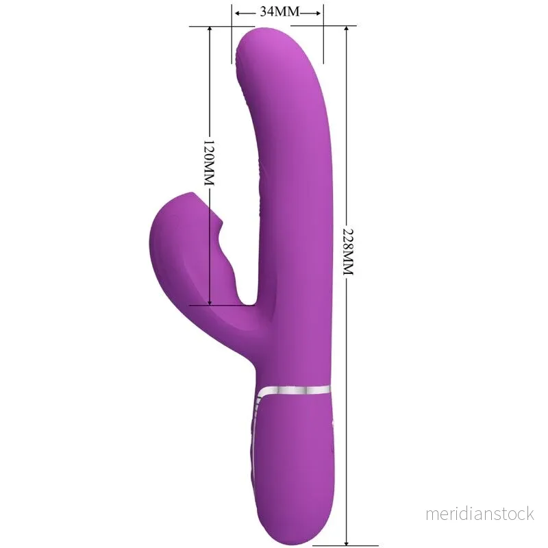 PRETTY LOVE - PERLITA 3 IN 1 MULTIFUNCTION RABBIT VIBRATOR PURPLE - Bild 3