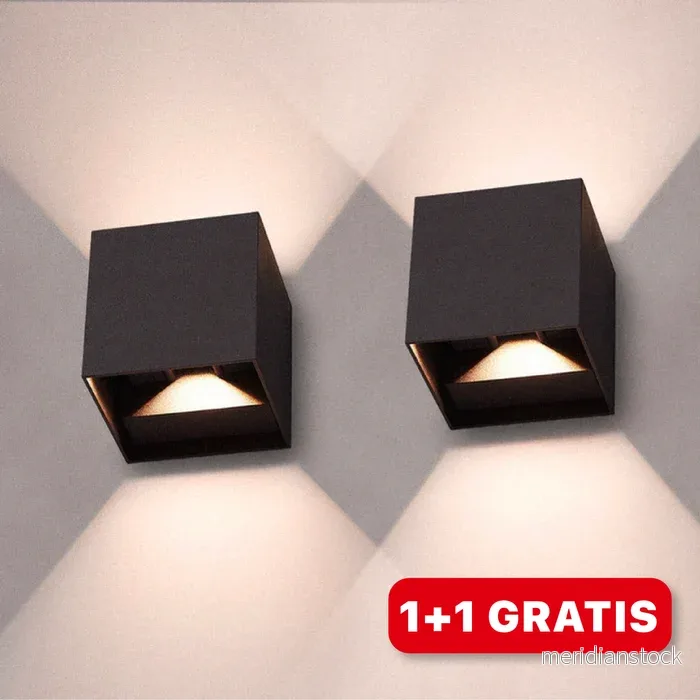 Stilren LED-kubusformad vägglampa – LumiCube Stilren LED-kubusformad vägglampa – LumiCube