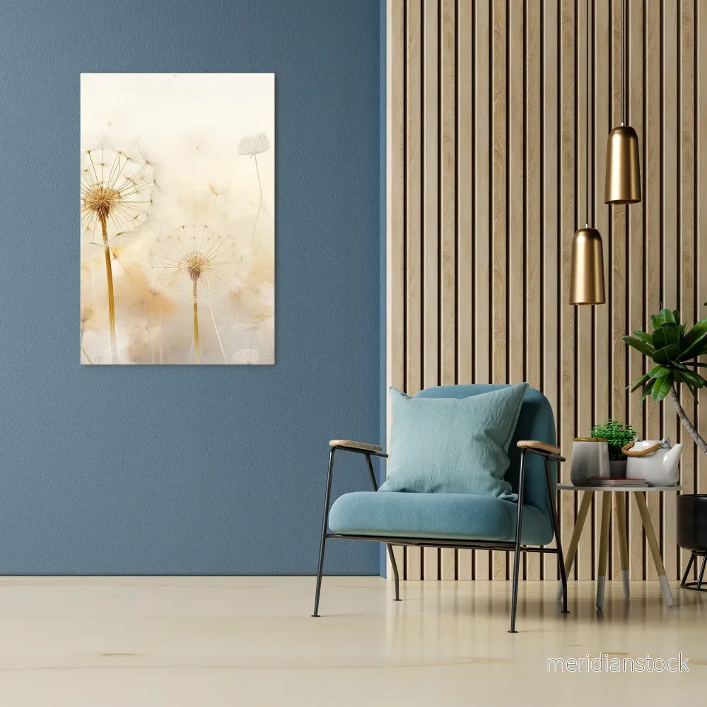 DREAMY DANDELION FIELDS Vertical Canvas Print