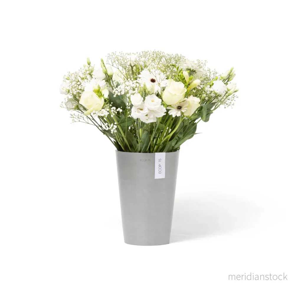 Kruka Pisa 14cm vitgrå