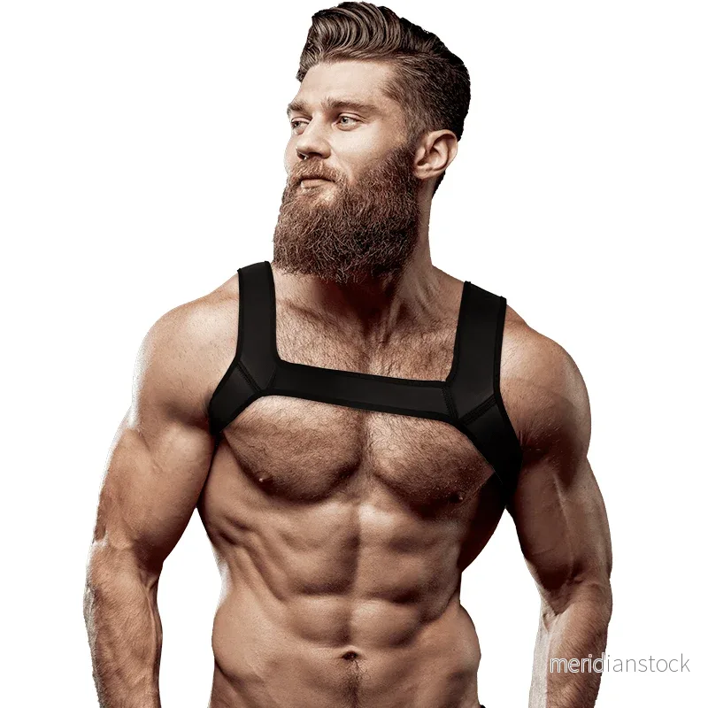 FETISH SUBMISSIVE ATTITUDE - NEOPRENE CHEST HARNESS FOR MEN SIZE L - Bild 2