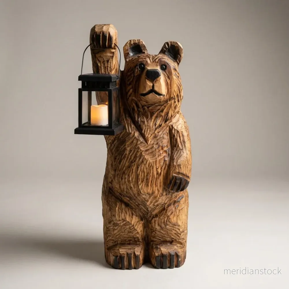 Snidad stående lyktstaty - Bearlume - Bild 2