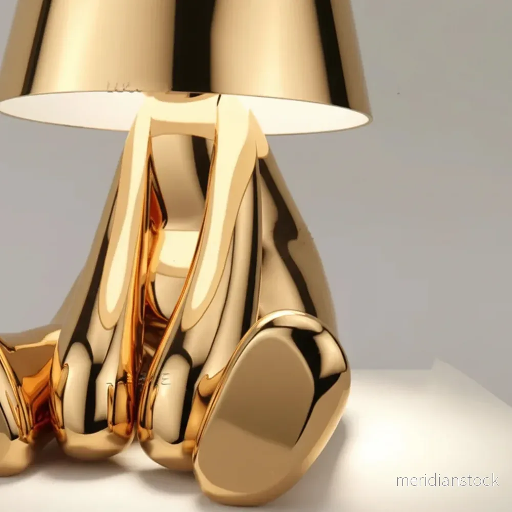 Modern bordslampa med metallfinish - AuraBuddy - Bild 3