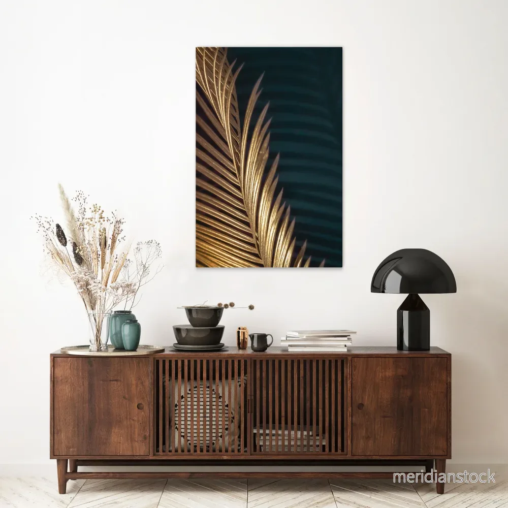 LUXE LEAF DANCE Vertical Canvas Print