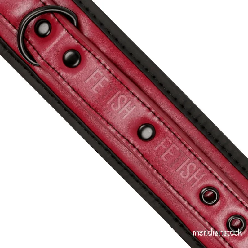 FETISH SUBMISSIVE DARK ROOM - VEGAN LEATHER ANKLE HANDCUFFS WITH NEOPRENE LINING - Bild 3