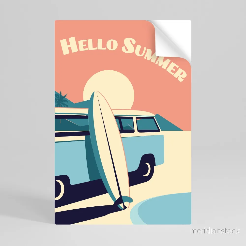 HELLO SUMMER Självhäftande Vertikal Poster - Bild 3