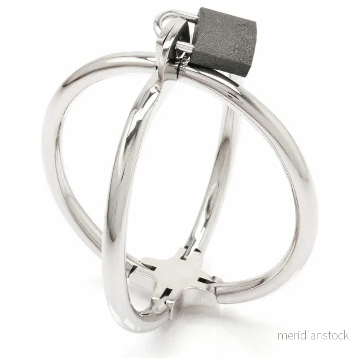 METAL HARD - CRISS CROSS HANDCUFF STAINLESS STEEL RESTRAINTS