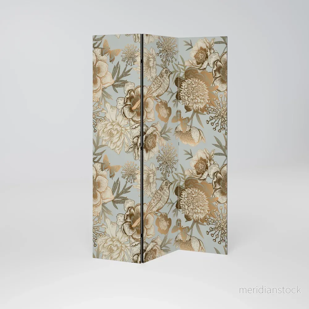 SUCCULENT WHIMSY Dekorativ rumsavdelare – 3 paneler