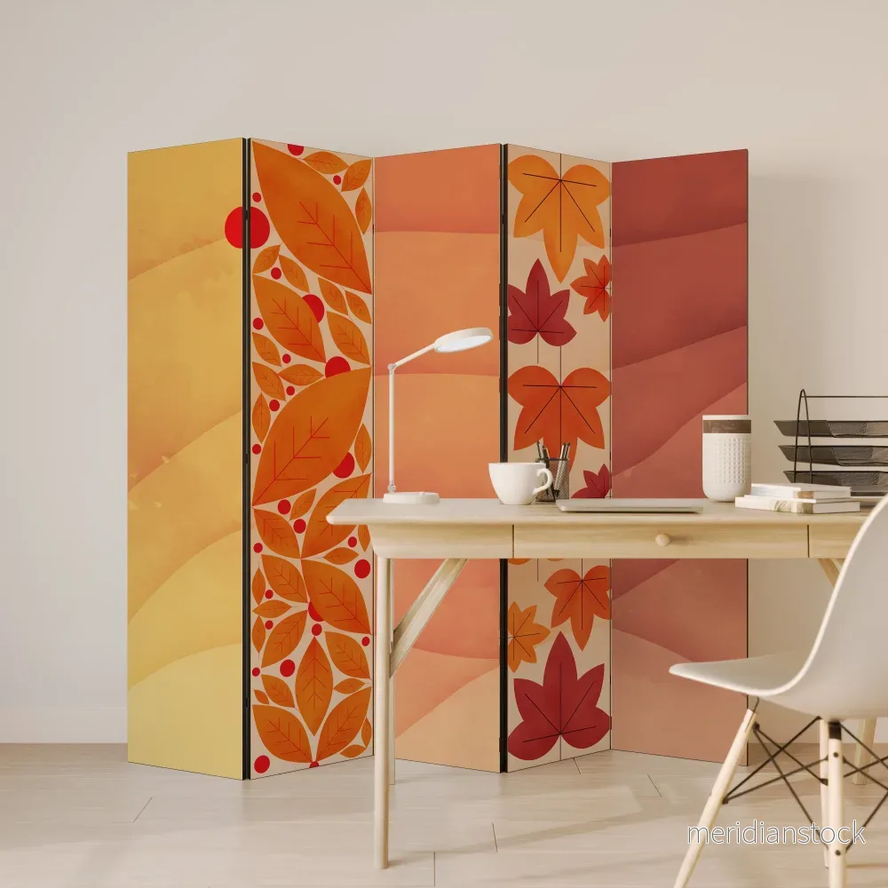 VIBRANT FALL FOLIAGE Dekorativ rumsavdelare – 5 paneler - Bild 3