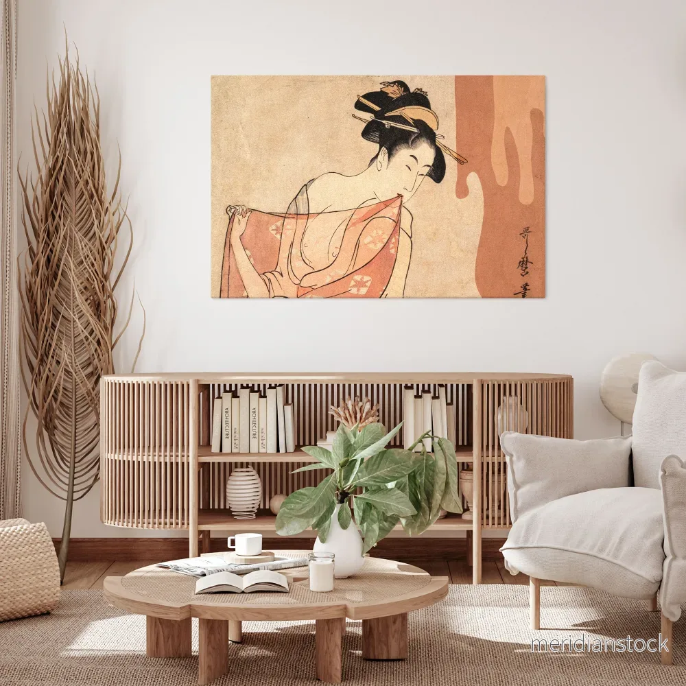 WOMAN, CAT AND EXTRA BROWN Horizontal Canvas Print - Bild 2