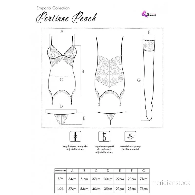 LIVCO CORSETTI FASHION - PERSINNE PEACH SET CORSET + PANTY + STOCKINGS - Bild 2