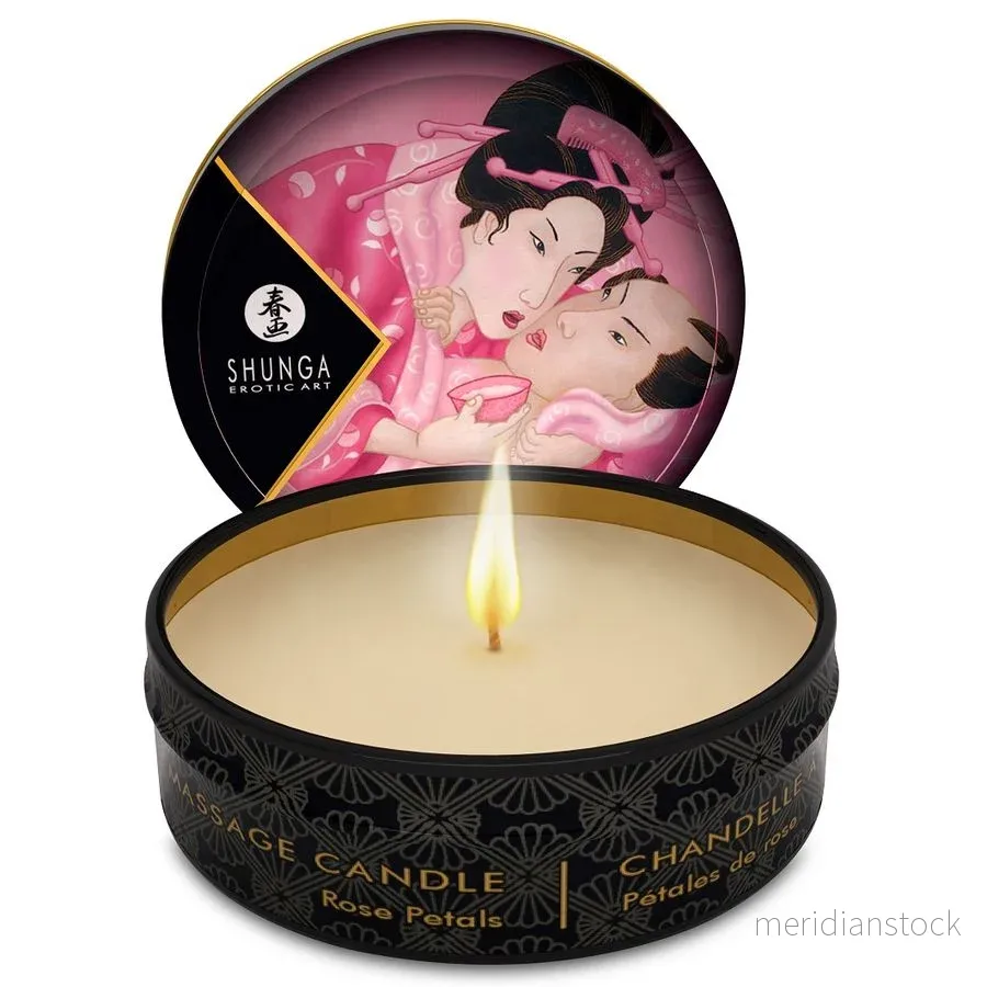SHUNGA - MINI CARESS BY CANDELIGHT ROSES MASSAGE CANDLE 30 ML - Bild 2
