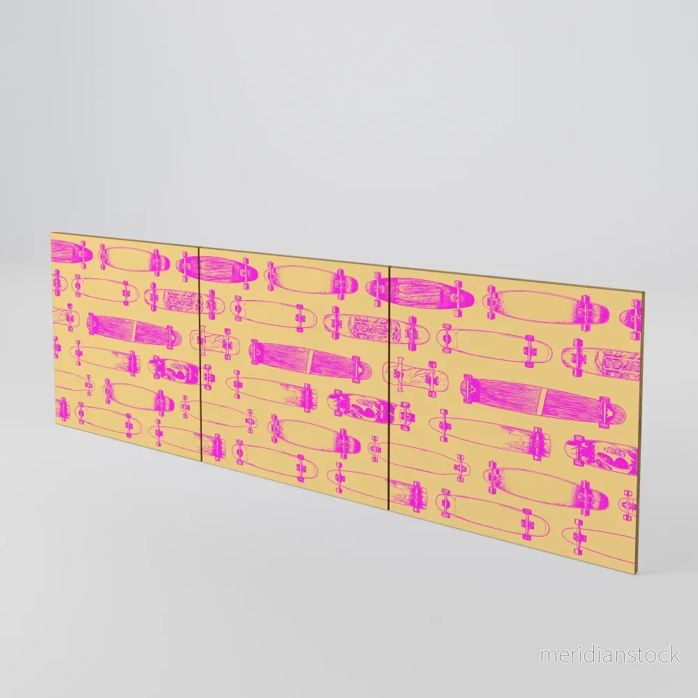 SKATEBOARD ARTISTRY Luckset med 3 dörrar till sideboard SKATEBOARD ARTISTRY Luckset med 3 dörrar till sideboard