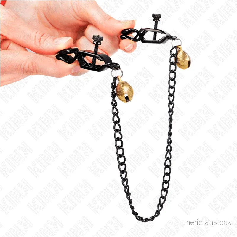 KINK - FLAT CHAIN NIPPLE CLAMPS AND BELL SILVER 30 CM - Bild 3