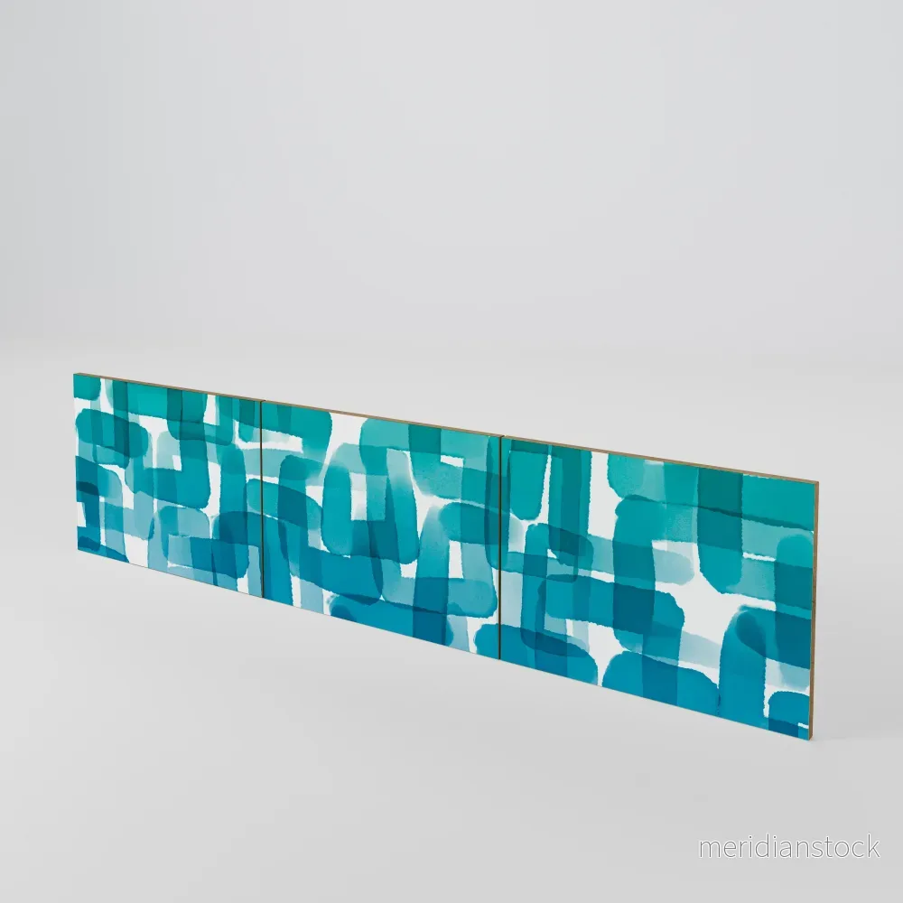 TURQUOISE RECTANGLES Luckset med 3 dörrar till TV-bänk TURQUOISE RECTANGLES Luckset med 3 dörrar till TV-bänk
