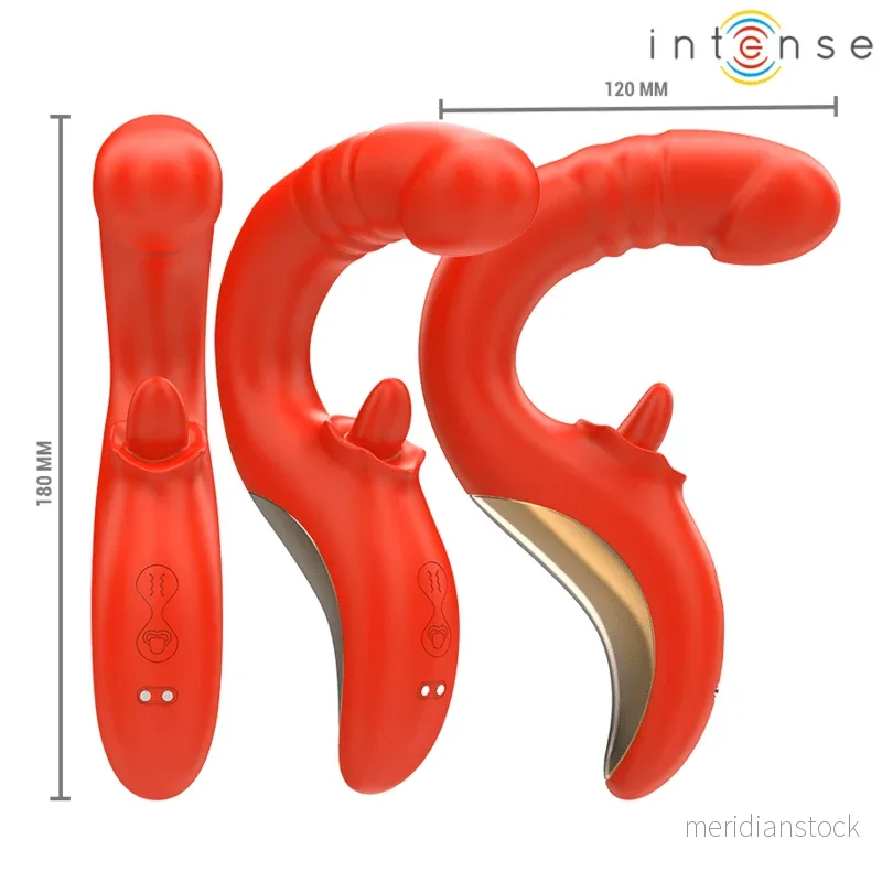 INTENSE - PAULINA VIBRATOR AND STIMULATOR IN U SHAPE RED - Bild 2