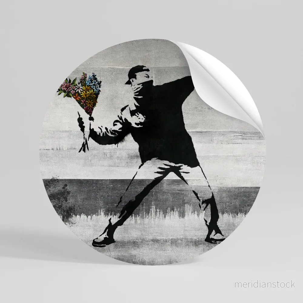 FLOWER BOMBER (BANKSY) Rund väggdekal
