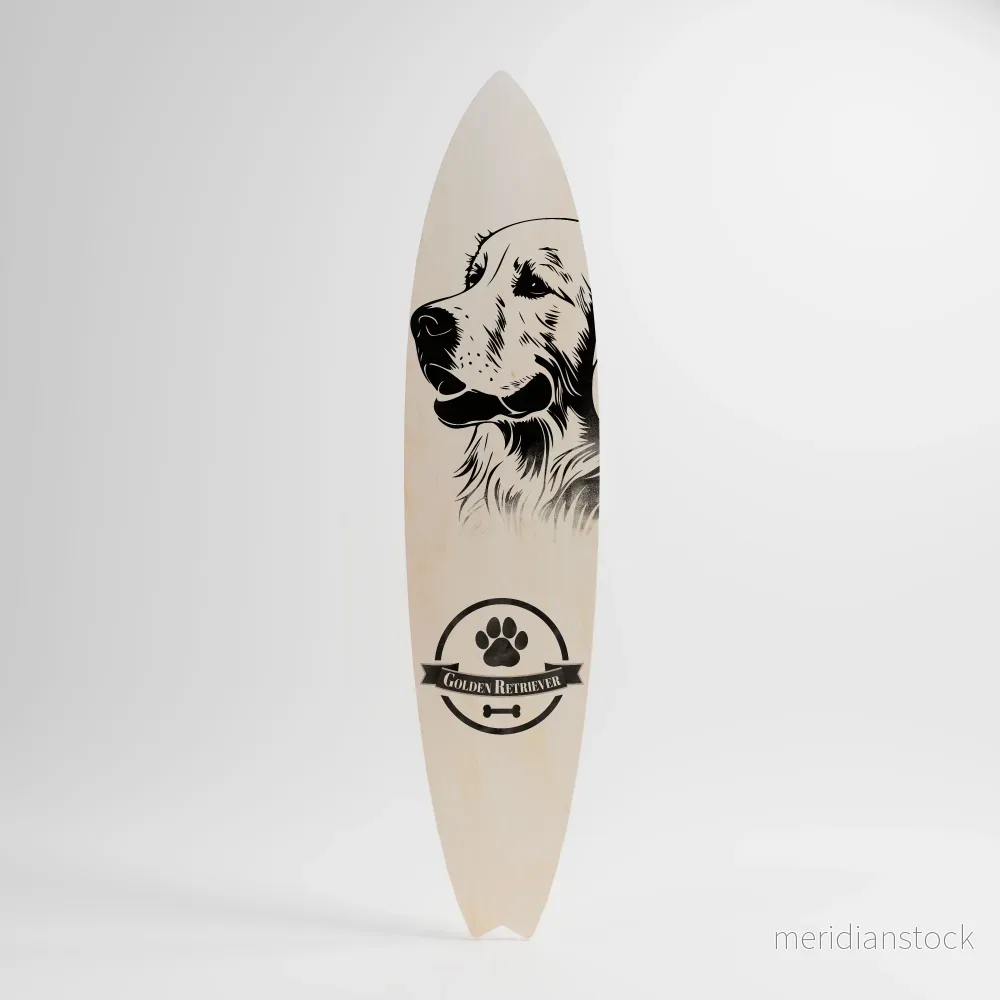 GOLDEN RETRIEVER Dekorativ Surfbräda