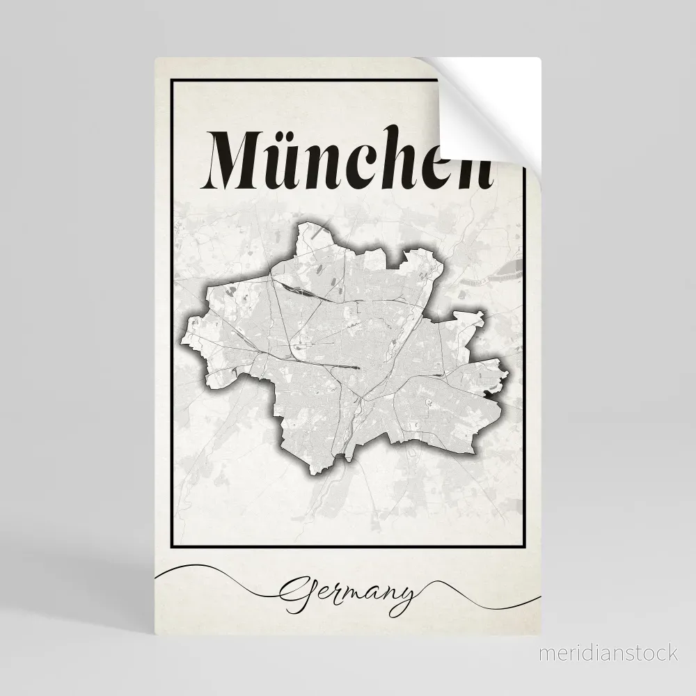 MONOCHROME MÜNCHEN Självhäftande Vertikal Poster - Bild 3