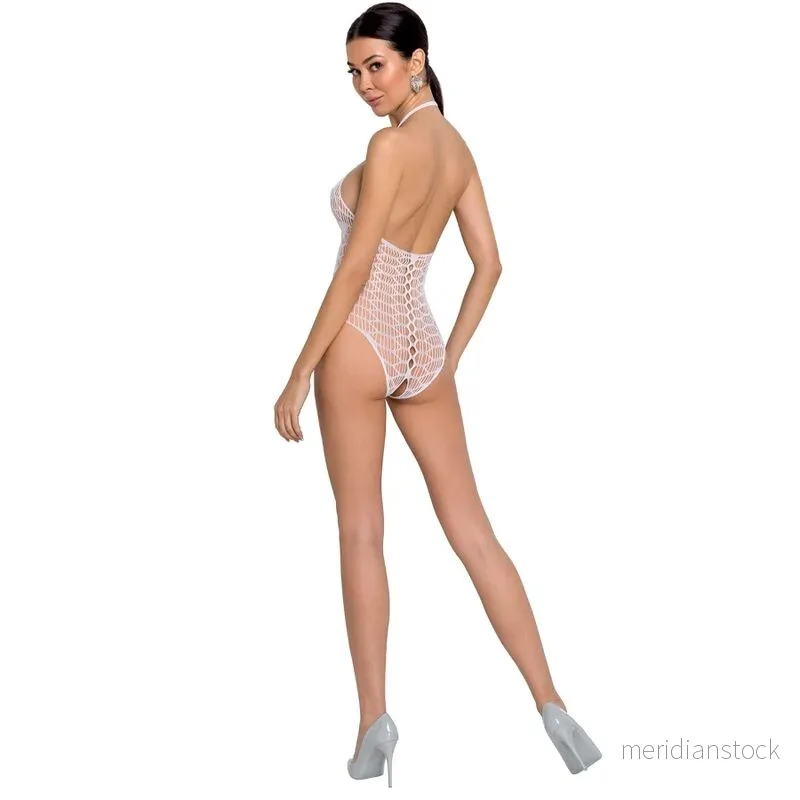 PASSION - WOMAN BS087 WHITE BODYSTOCKING ONE SIZE - Bild 2
