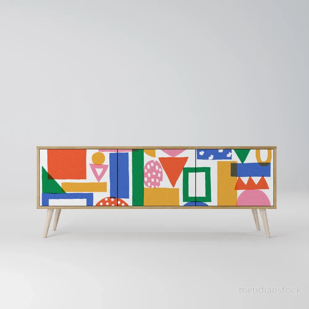 GEOMETRIC GLIMMER TV-bänk med 3 dörrar - Bild 2