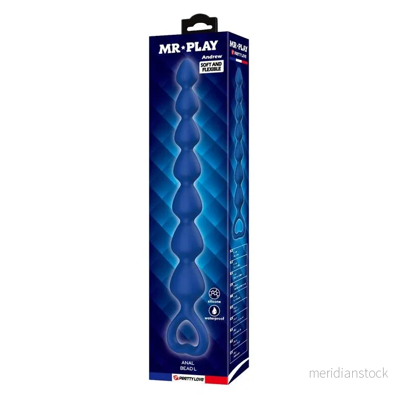 MR PLAY - BLUE SILICONE ANAL BEADS & ANAL PLUG 26.7 CM - Bild 3
