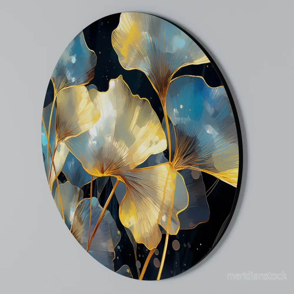 GLIMMERING GINKGO DREAMS Rund väggdekor - Bild 2