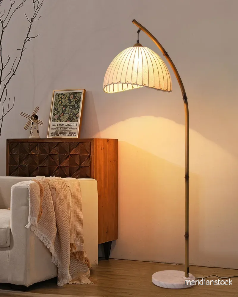 Golvlampa i bambu – zenstil med dimfunktion - Bild 3