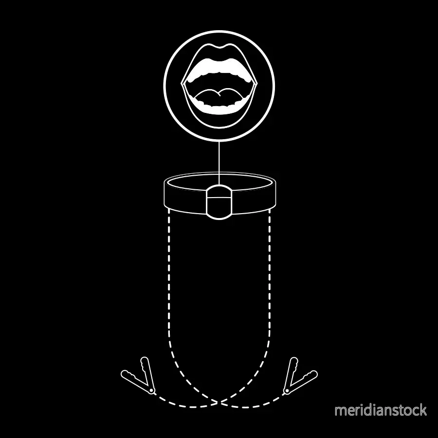 FETISH SUBMISSIVE - GAG RING WITH NIPPLE CLAMPS - Bild 2