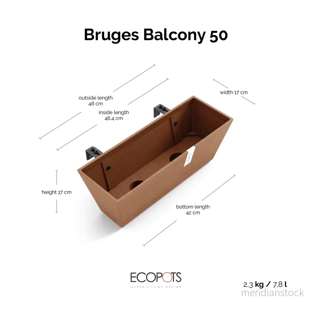 Kukkaruukku Bruge ripustettava 50cm terracotta - Bild 2