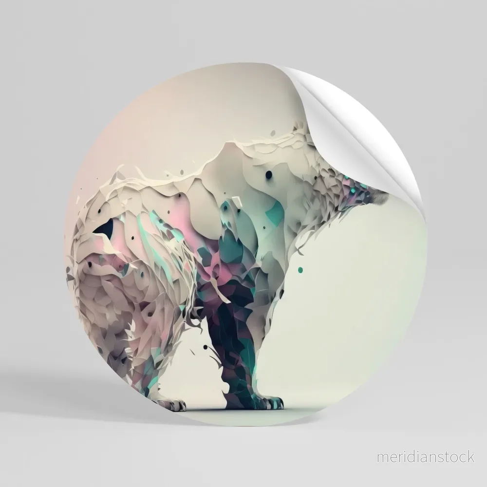 FUTURISTIC BEAR Rund väggdekal - Bild 3