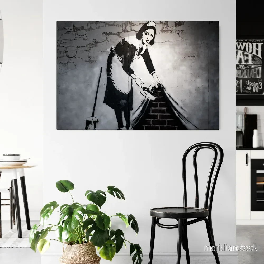SWEEPING UNDER (BANKSY) Horizontal Canvas Print - Bild 2