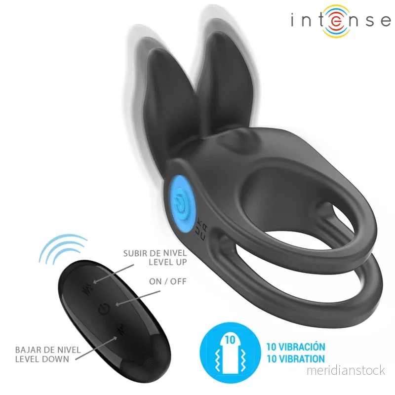 INTENSE - SAM VIBRATOR DOUBLE PENIS RING 10 VIBRATIONS BLACK - Bild 2