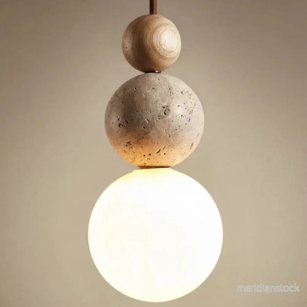Hängande lampa Travertin trä - WoodSphere - Bild 2