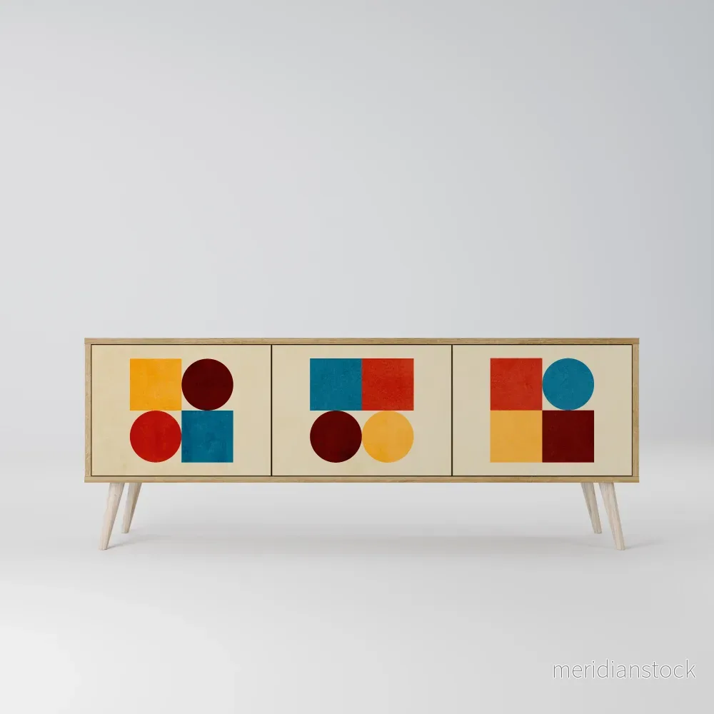 GEOMETRIC PUZZLE TV-bänk med 3 dörrar - Bild 2