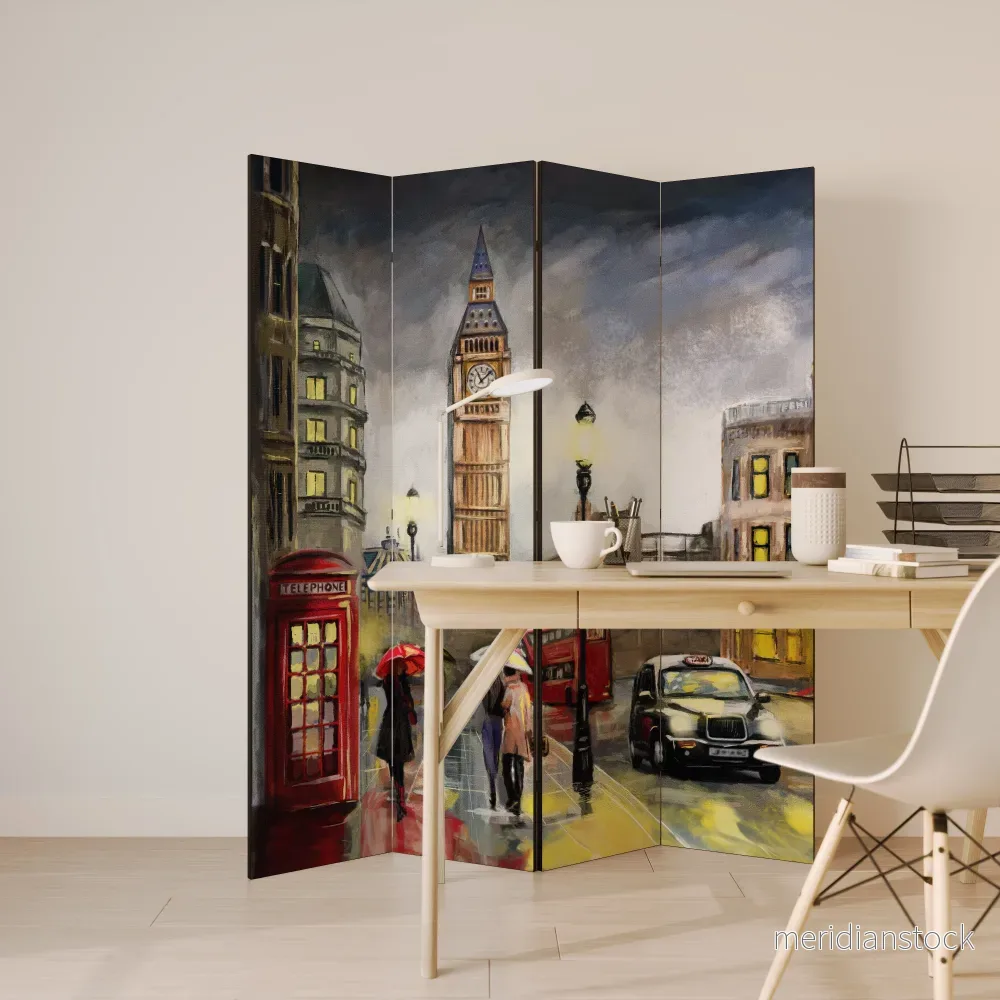 LONDON'S TIMELESS VIBES Rumsavdelare 4 paneler - Bild 3