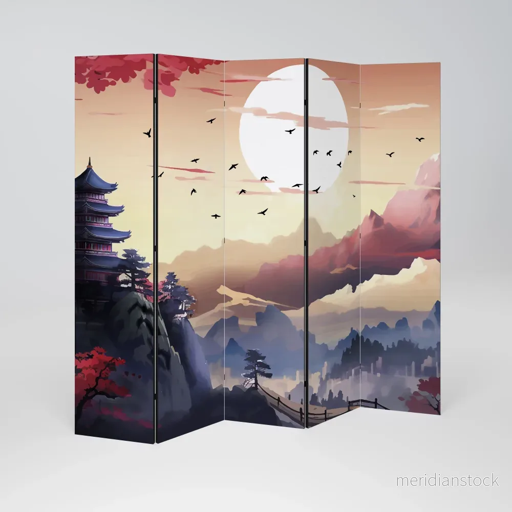 JAPANESE AURA Dekorativ rumsavdelare – 5 paneler - Bild 2