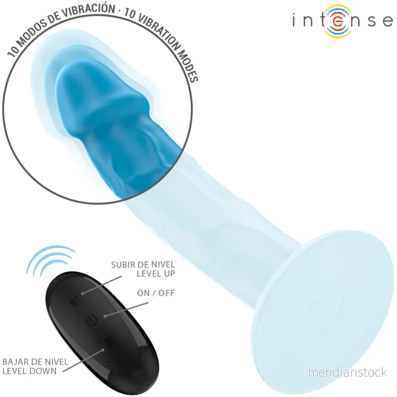 INTENSE - PHOEBE REALISTIC VIBRATOR 10 VIBRATIONS BLUE REMOTE CONTROL - Bild 3