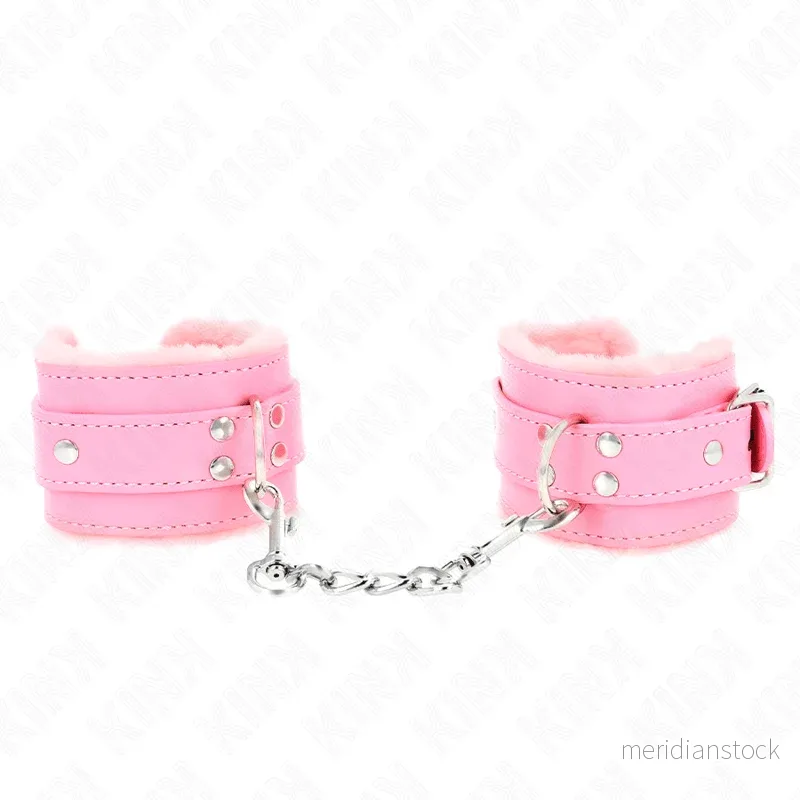 KINK - FUR LINED WRIST RESTRAINTS PINK WITH PINK BELT ADJUSTABLE 17-29 CM X 6 CM - Bild 2
