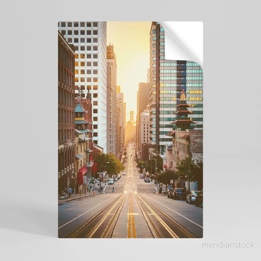 SUNSET CITYSCAPE SYMPHONY Självhäftande Vertikal Poster - Bild 2