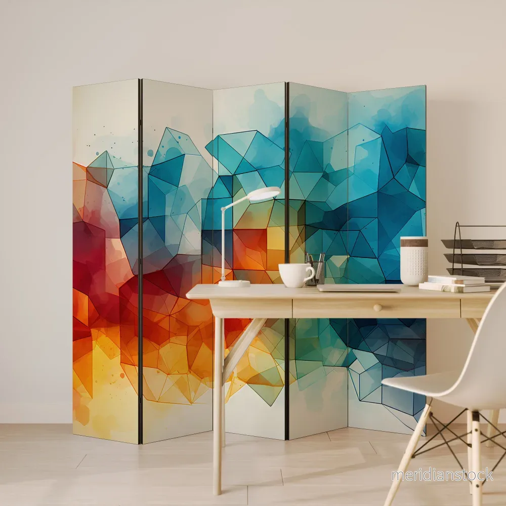 VIBRANT FACETS UNITE Dekorativ rumsavdelare – 5 paneler - Bild 3