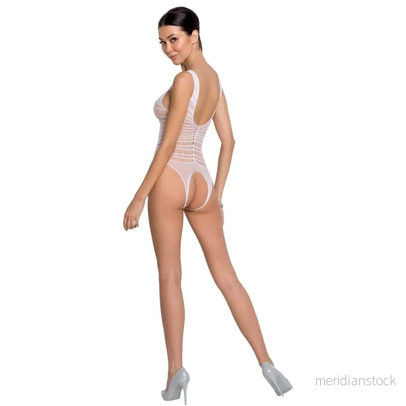 PASSION - WOMAN BS086 WHITE BODYSTOCKING ONE SIZE - Bild 2