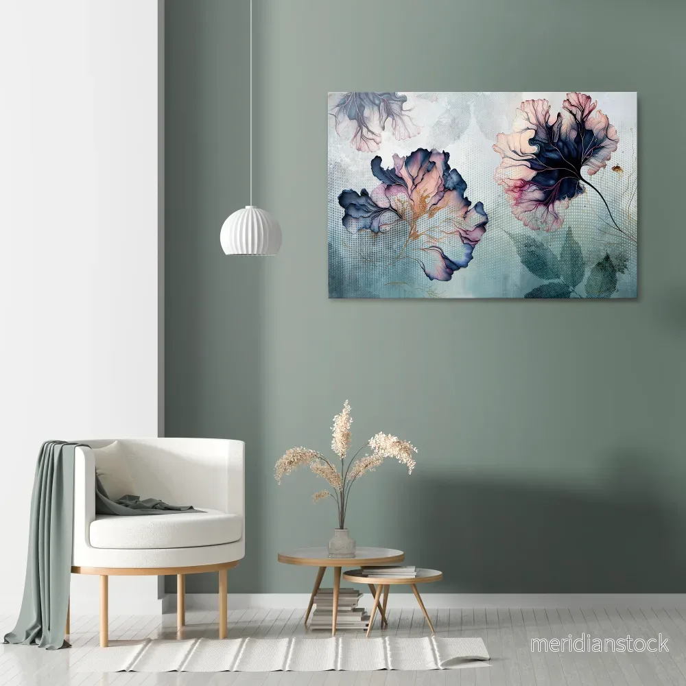 ICY BLOSSOMS Horizontal Canvas Print